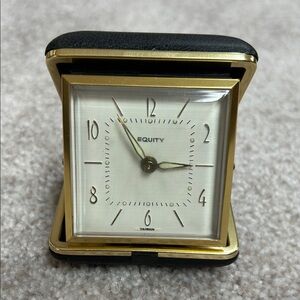 Vintage Equity Wind Up Travel Clock